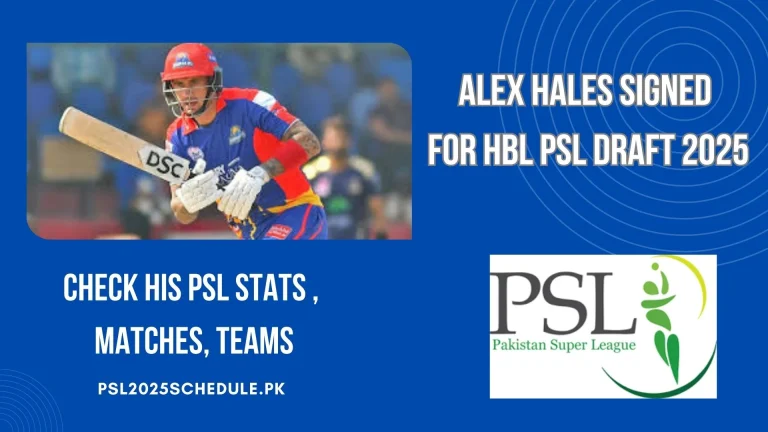 Alex Hales Signe For PSL 10 draft