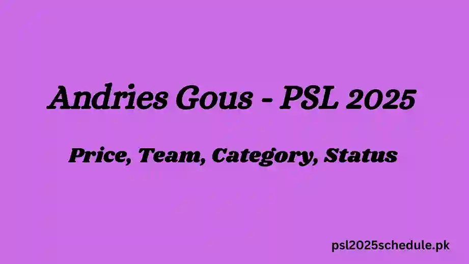 Andries Gous - PSL 2025