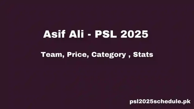 Asif Ali - PSL 2025