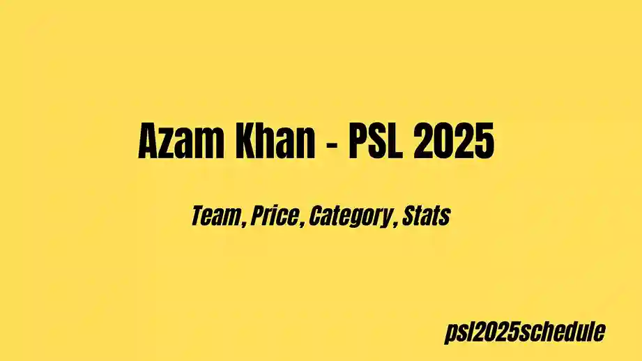 Azam Khan - PSL 2025