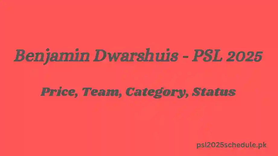 Benjamin Dwarshuis - PSL 2025