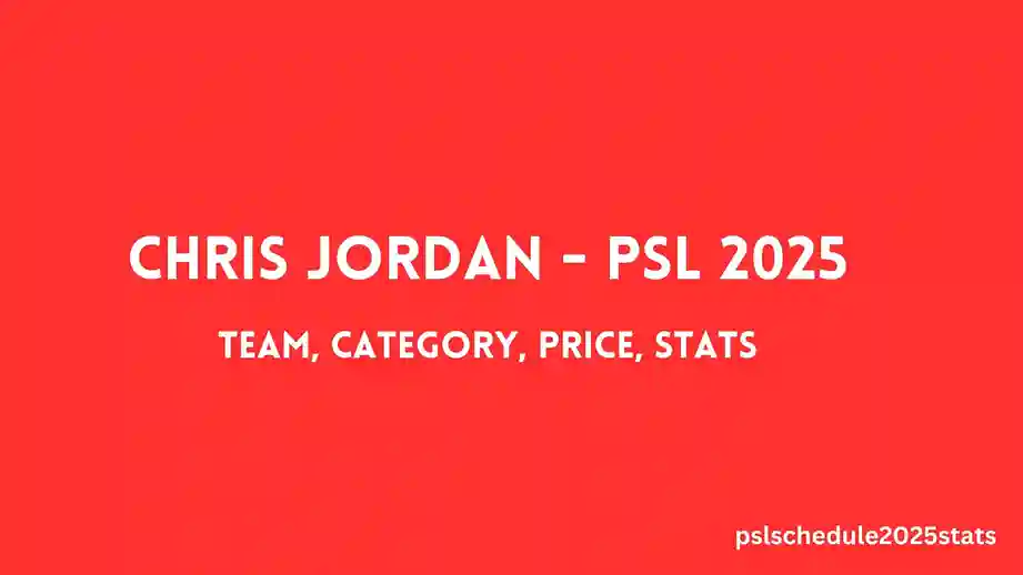 Chris Jordan - PSL 2025