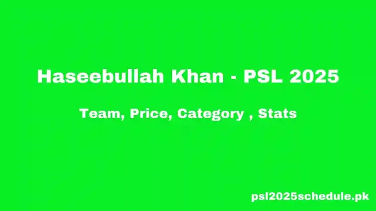 Haseebullah Khan - PSL 2025