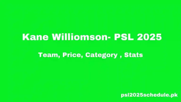 Kane Williomson - PSL 2025