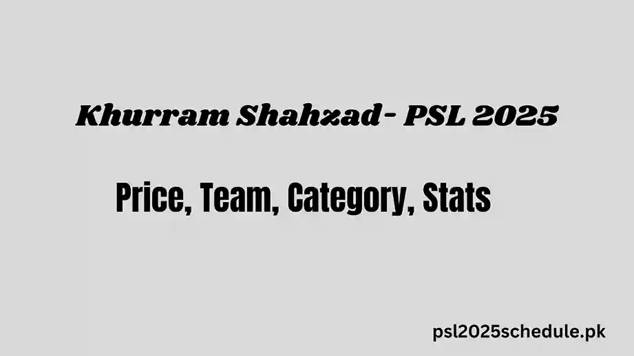 Khurram Shahzad - PSL 2025