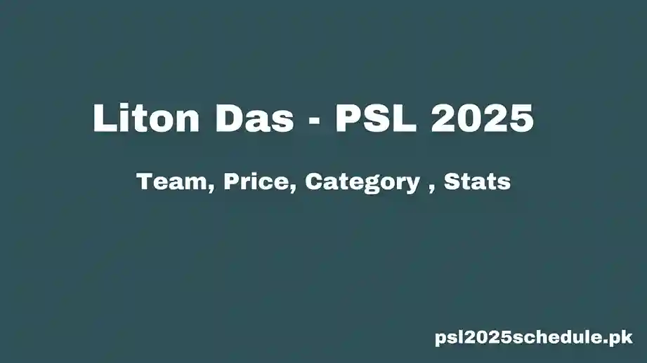 Liton Das - PSL 2025