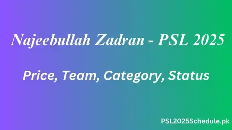 Najeebullah Zadran - PSL 2025