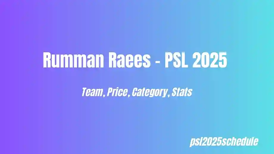 Rumman Raees - PSL 2025