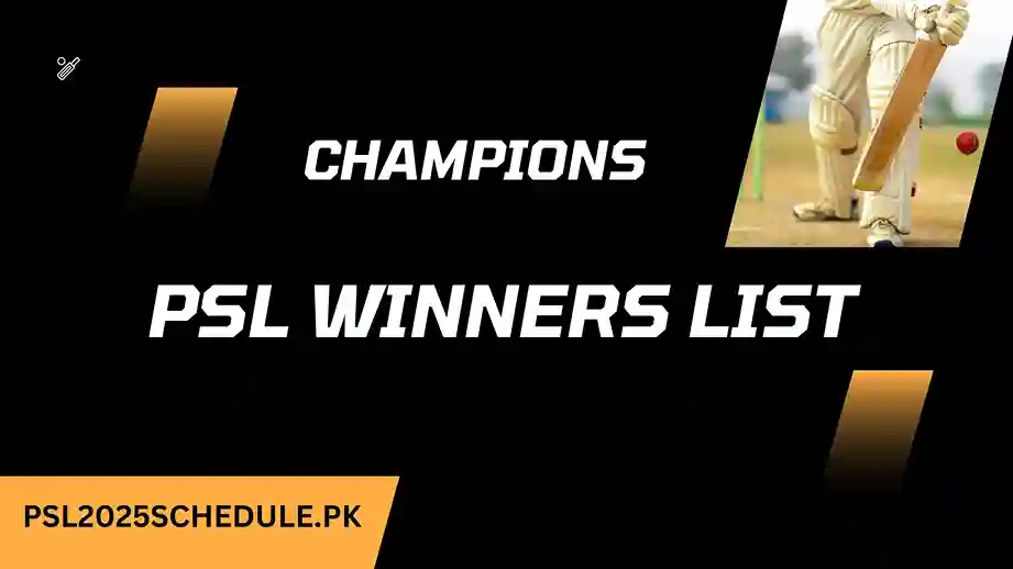 PSL Winners List