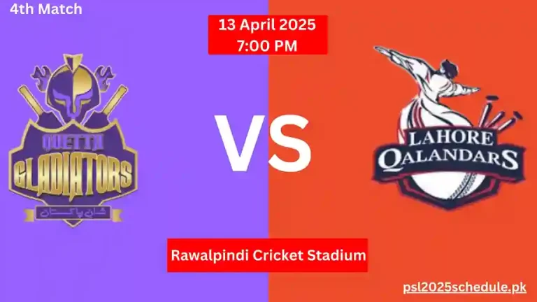 Quetta Gladiators vs. Lahore Qalandars